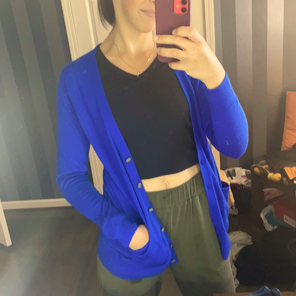 Banana Republic 100% wool blue cardigan Worn once!